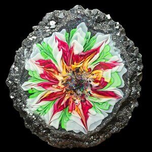 Scarlet Bloom Crystal Edge Vanity Tray | Jewelry Tray | Perfume Tray